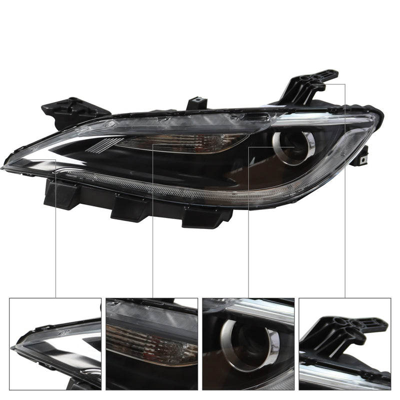 DURAFORCE 2015-2017 Chrysler 200 Halogen Projector Headlights Pair Without LED DRL