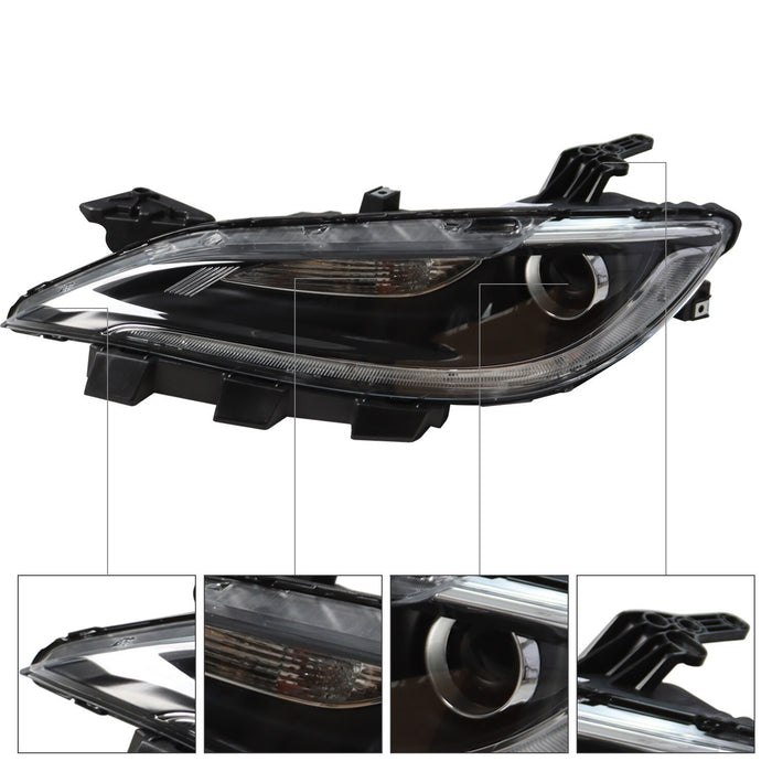 DURAFORCE 2015-2017 Chrysler 200 Halogen Projector Headlights Pair Without LED DRL