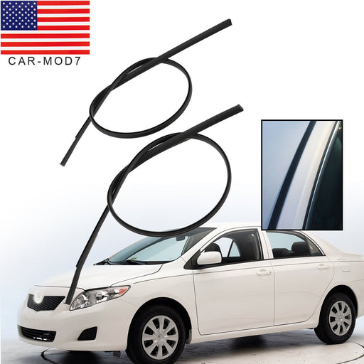 DURAFORCE 2009-2013 Toyota Corolla Roof Drip Molding Trim Left & Right Black 2PCS