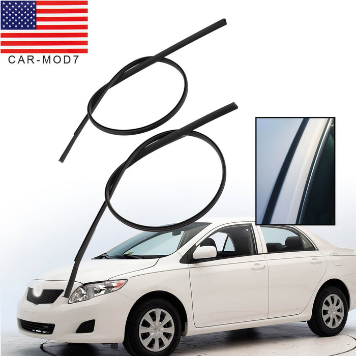 DURAFORCE 2009-2013 Toyota Corolla Roof Drip Molding Trim Left & Right Black 2PCS