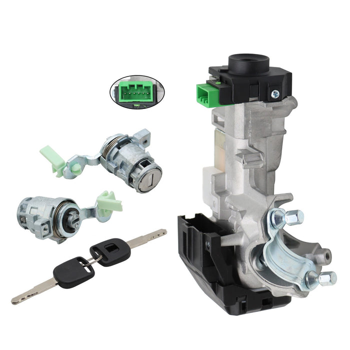 DURAFORCE 2003-2005 Honda Civic Ignition Switch Door Lock Cylinder with Keys Complete Set