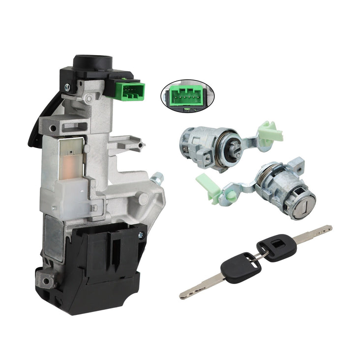 DURAFORCE 2003-2005 Honda Civic Ignition Switch Door Lock Cylinder with Keys Complete Set