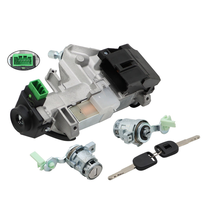 DURAFORCE 2003-2005 Honda Civic Ignition Switch Door Lock Cylinder with Keys Complete Set