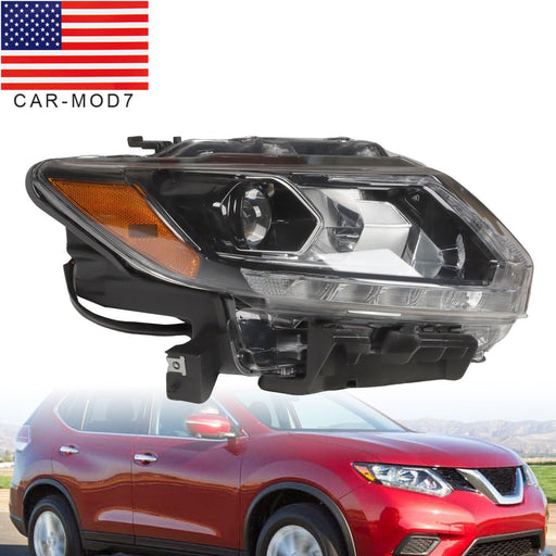 DURAFORCE 2014-2016 Nissan Rogue LED Headlight Chrome Passenger Right Side RH
