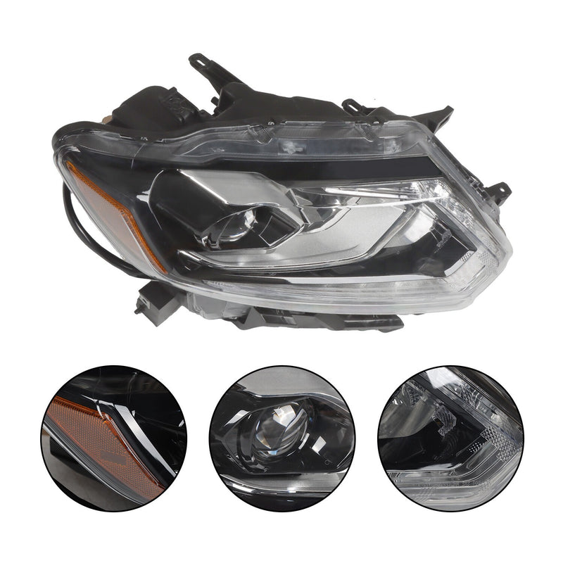 DURAFORCE 2014-2016 Nissan Rogue LED Headlight Chrome Passenger Right Side RH