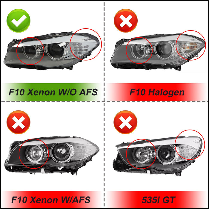 DURAFORCE 2011-2013 BMW 5 Series F10 Xenon Headlight Right Passenger Side Non-Adaptive