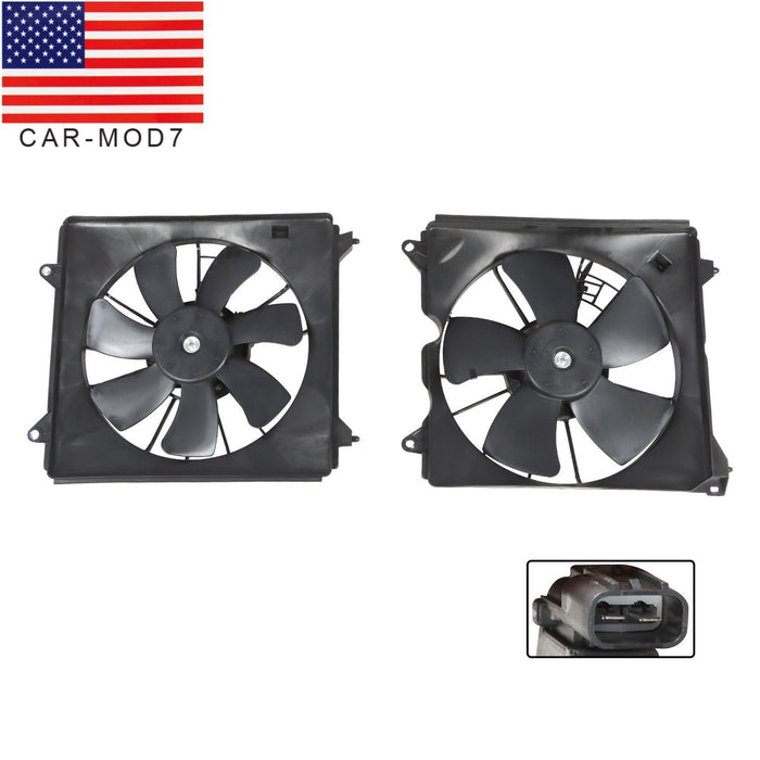 DURAFORCE 2013-2017 Honda Accord Radiator Cooling Fan Set w/ Blade Motor & Shroud 2Pcs