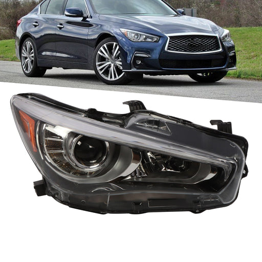 DURAFORCE 2014-2022 Infiniti Q50 Right LED Headlight Assembly Passenger Side W/O AFS