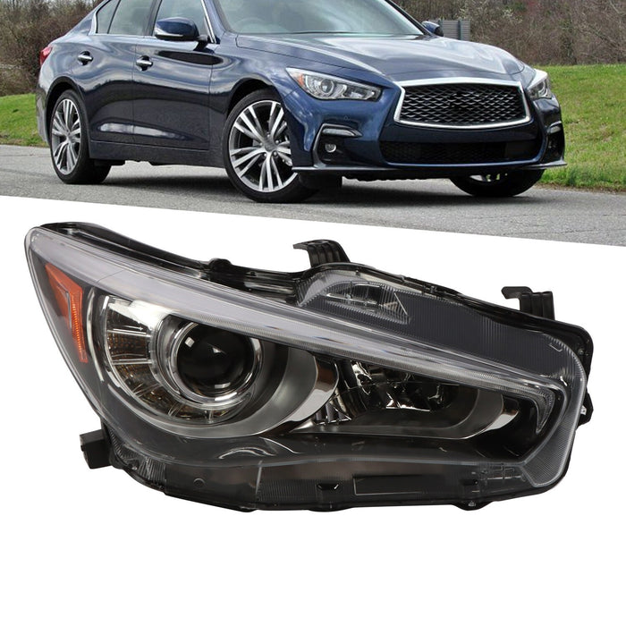 DURAFORCE 2014-2022 Infiniti Q50 Right LED Headlight Assembly Passenger Side W/O AFS