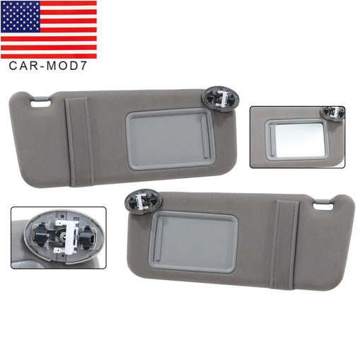 DURAFORCE 2007-2011 Toyota Camry Sun Visor Pair Gray w/Sunroof & Lights Left Right