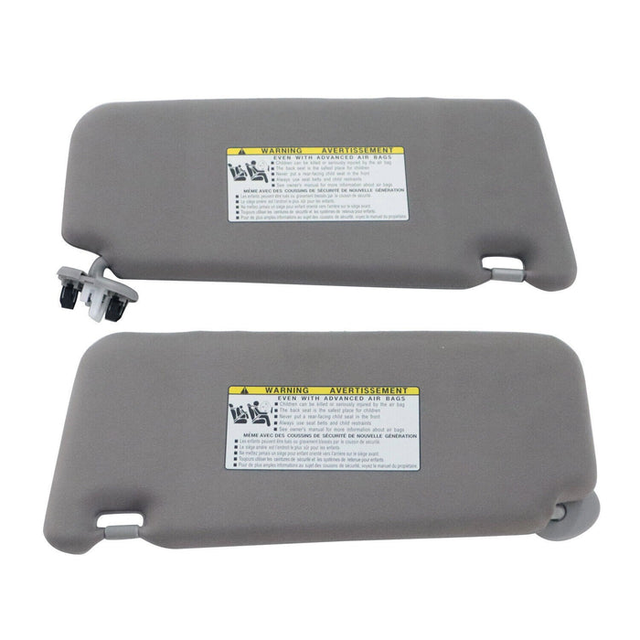 DURAFORCE 2007-2011 Toyota Camry Sun Visor Pair Gray w/Sunroof & Lights Left Right