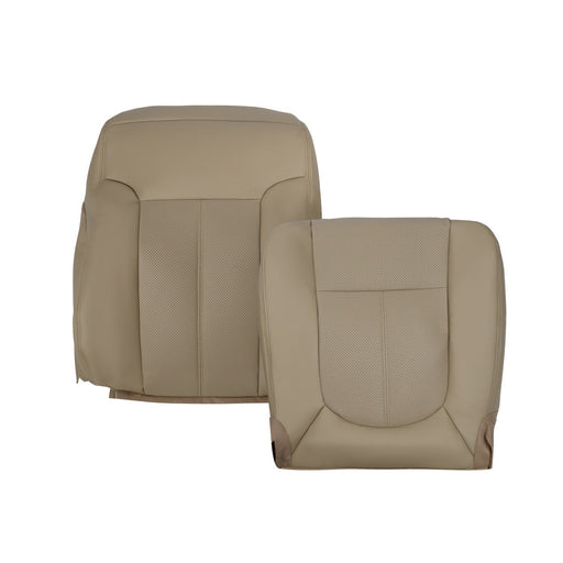 DURAFORCE 2011-2016 Ford F250 F350 Lariat Tan Leather Driver Seat Cover Top & Bottom