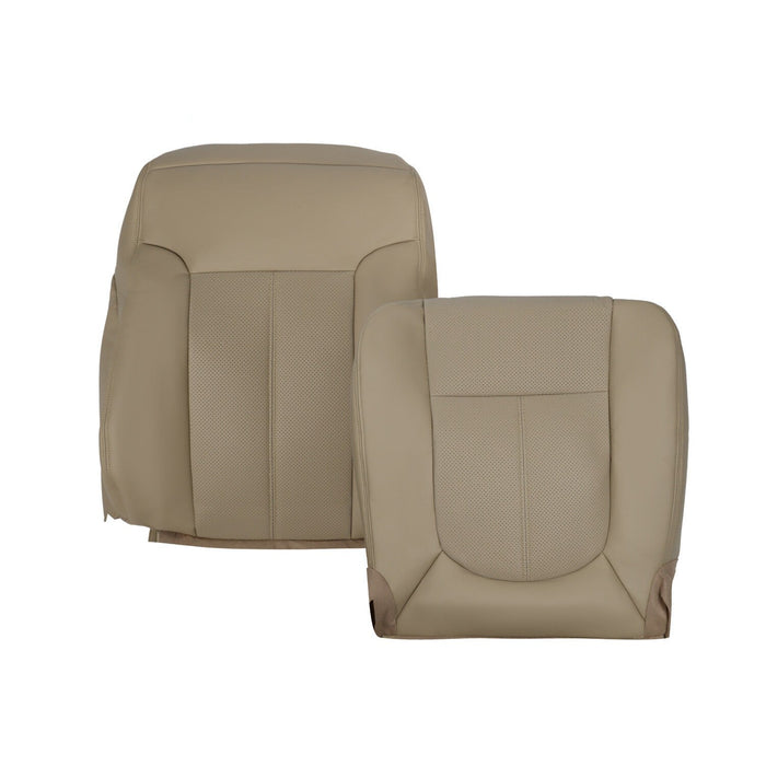 DURAFORCE 2011-2016 Ford F250 F350 Lariat Tan Leather Driver Seat Cover Top & Bottom