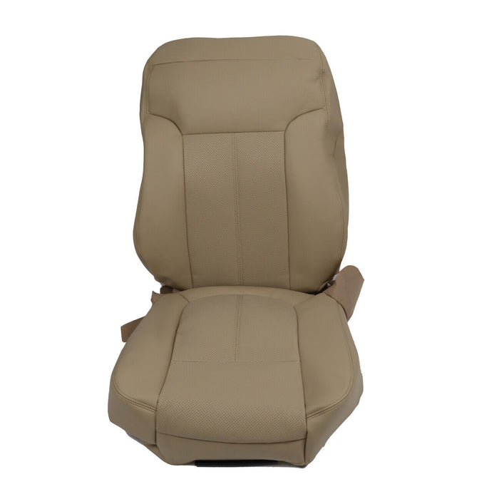 DURAFORCE 2011-2016 Ford F250 F350 Lariat Tan Leather Driver Seat Cover Top & Bottom