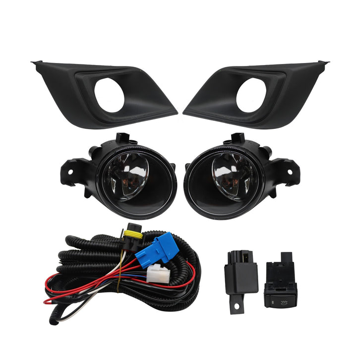 DURAFORCE 2015-2018 Nissan Murano Clear Front Fog Lights with Bezel & Switch