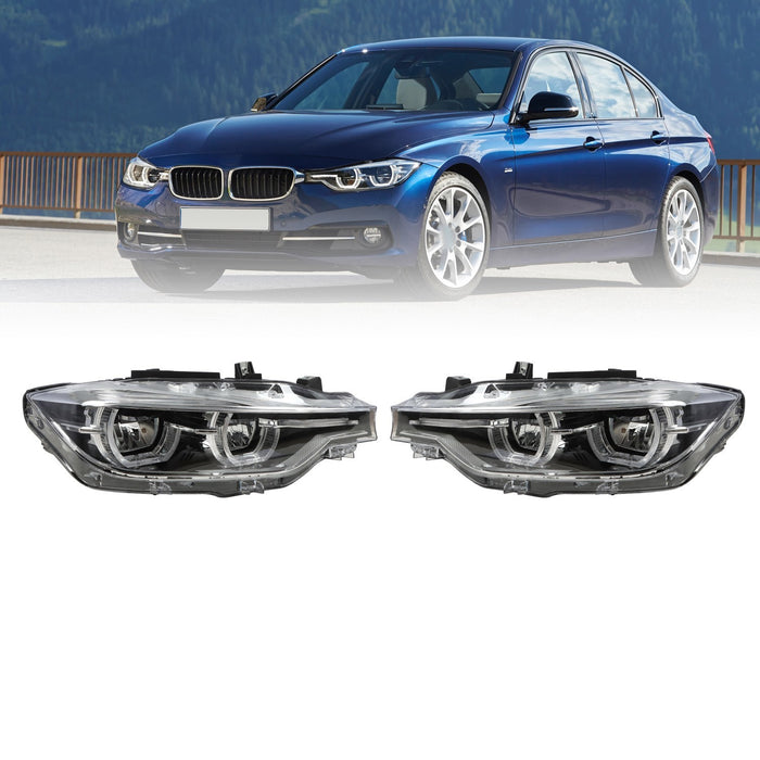 DURAFORCE 2016-2019 BMW 3 Series F30 F31 LED Headlights LH & RH Non-AFS Pair