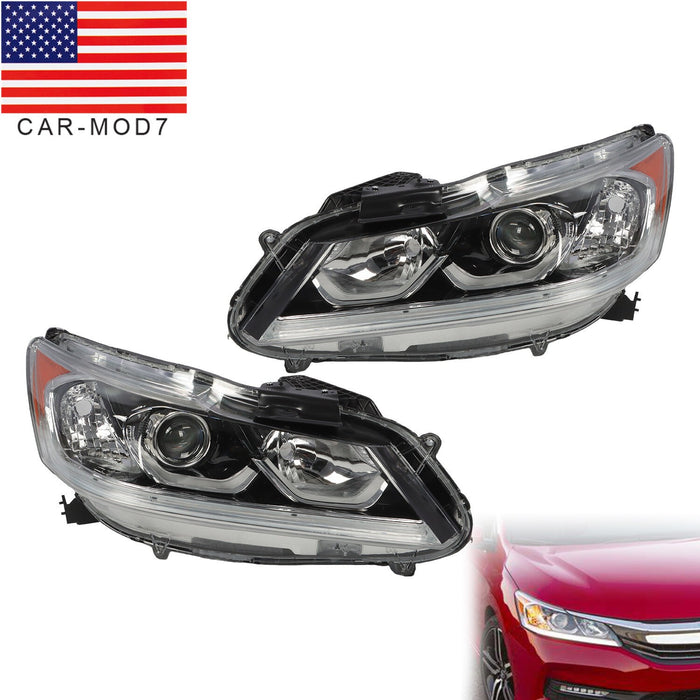 DURAFORCE 2016-2017 Honda Accord Sedan LED DRL Headlight Left & Right Side Set