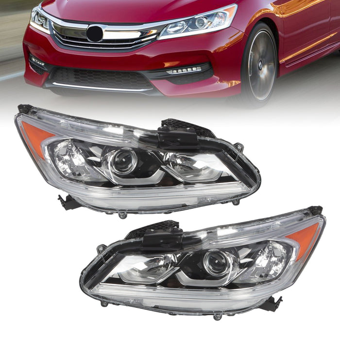 DURAFORCE 2016-2017 Honda Accord Sedan LED DRL Headlight Left & Right Side Set