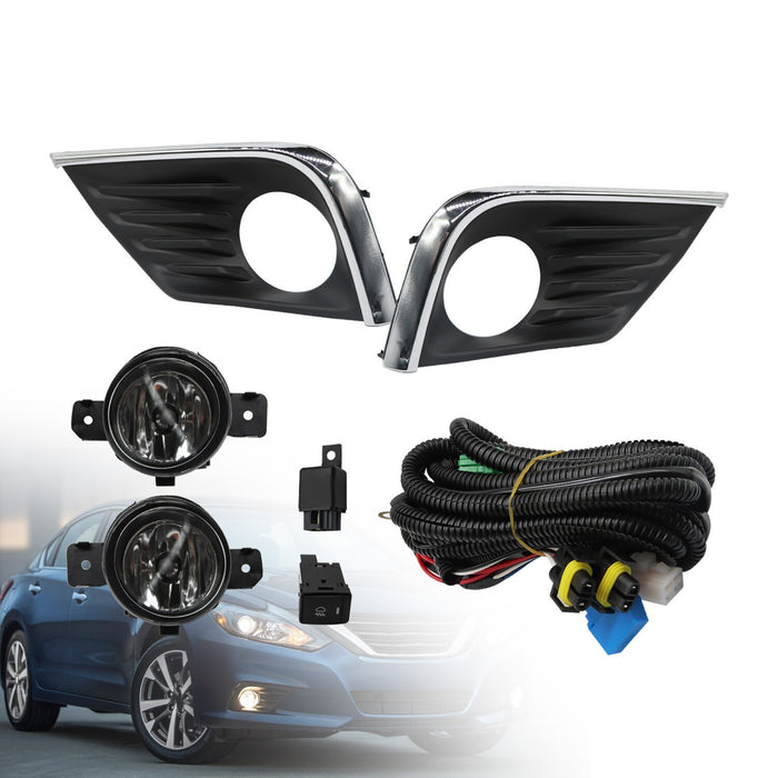 DURAFORCE 2016-2018 Nissan Altima Front Bumper Fog Light Assembly L+R 4Dr