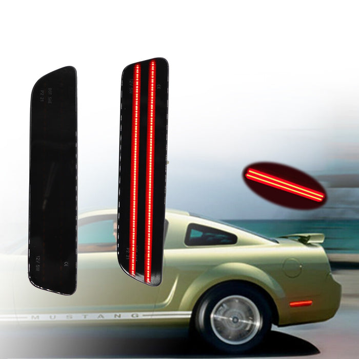 DURAFORCE 2005-2009 Ford Mustang Smoke Lens LED Rear Side Marker Light Red Lamp