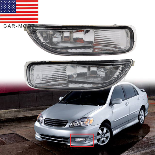 DURAFORCE 2003-04 Toyota Corolla Fog Lights Clear Lens Bumper Driving Lamps Pair