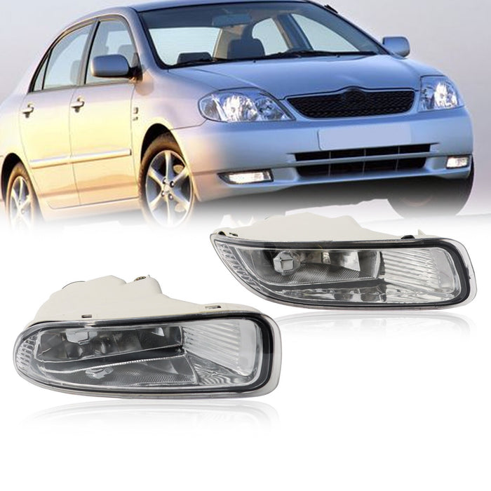 DURAFORCE 2003-04 Toyota Corolla Fog Lights Clear Lens Bumper Driving Lamps Pair