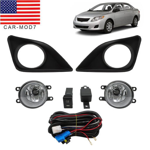 DURAFORCE 2009-2010 Toyota Corolla Clear Bumper Fog Lights Pair with Switch