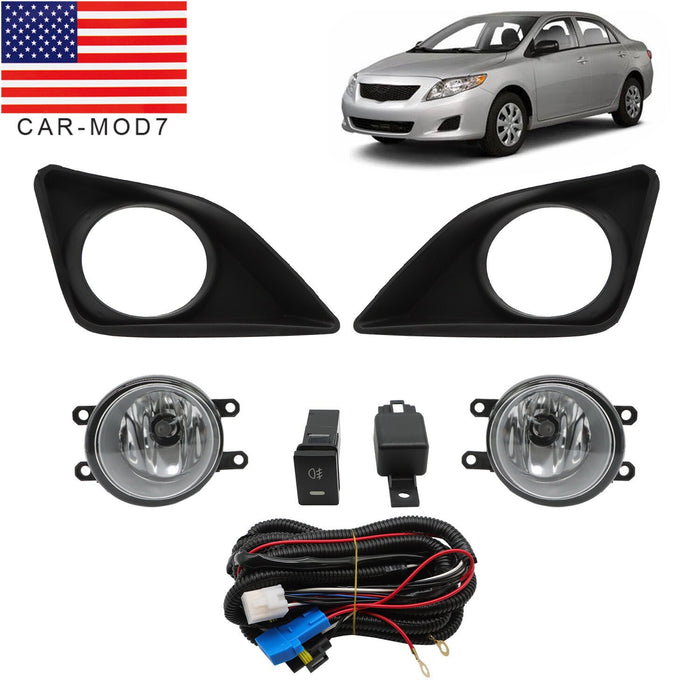 DURAFORCE 2009-2010 Toyota Corolla Clear Bumper Fog Lights Pair with Switch