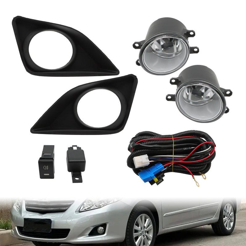 DURAFORCE 2009-2010 Toyota Corolla Clear Bumper Fog Lights Pair with Switch