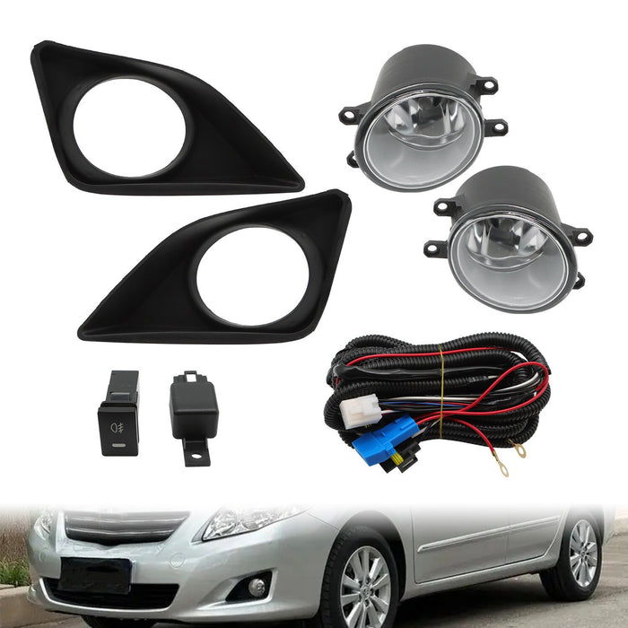 DURAFORCE 2009-2010 Toyota Corolla Clear Bumper Fog Lights Pair with Switch