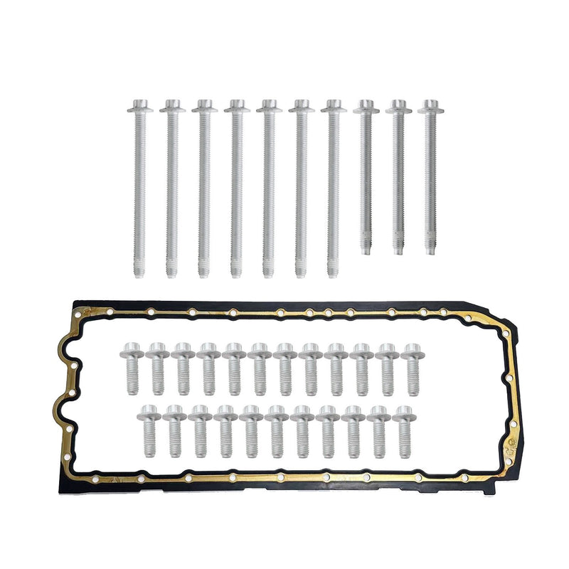 DURAFORCE BMW E90 E82 N52 N53 Oil Pan Gasket Set with Bolts Kit 11132210959