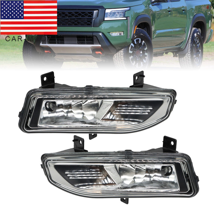 DURAFORCE 2022-2024 Nissan Frontier Front Clear Fog Light Bumper Lamps Without Wiring