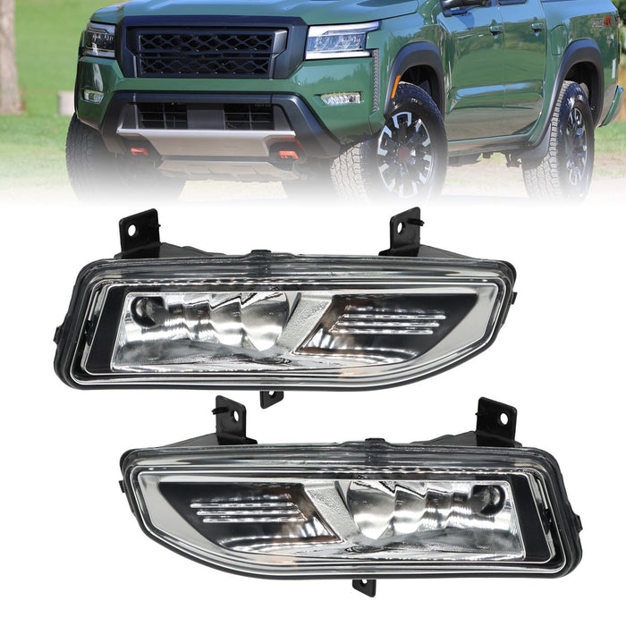 DURAFORCE 2022-2024 Nissan Frontier Front Clear Fog Light Bumper Lamps Without Wiring