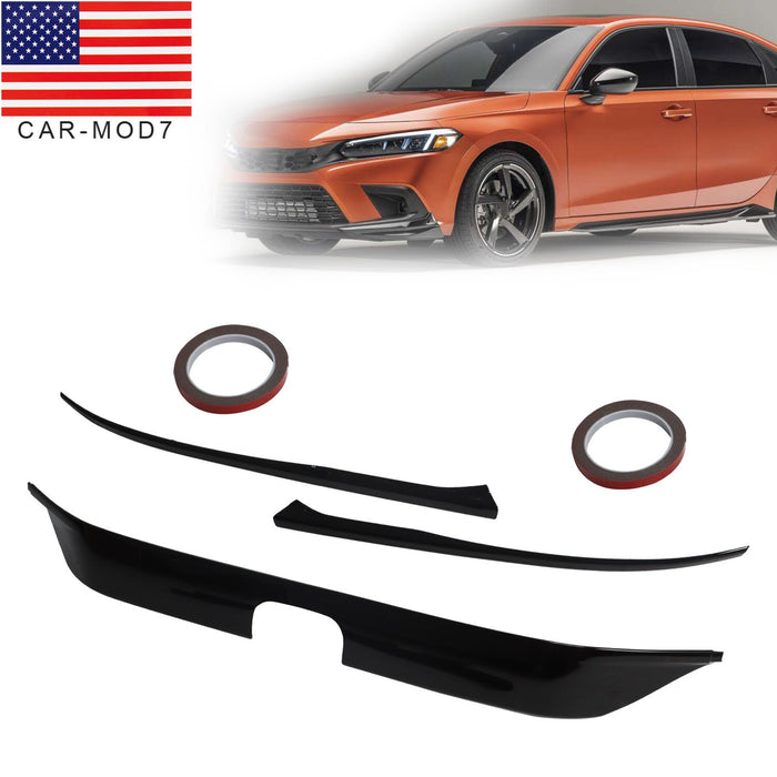 DURAFORCE 2022-2024 Honda Civic Gloss Black Front Bumper Grill Trim Cover Garnish