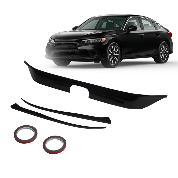 DURAFORCE 2022-2024 Honda Civic Gloss Black Front Bumper Grill Trim Cover Garnish