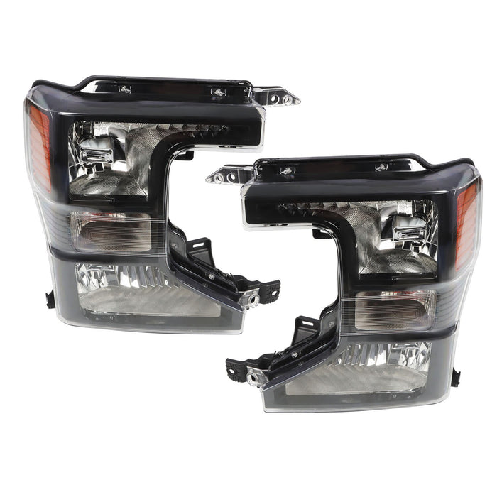 DURAFORCE 2020-2022 Ford F250 F350 SuperDuty Black Halogen Headlights Left & Right Side