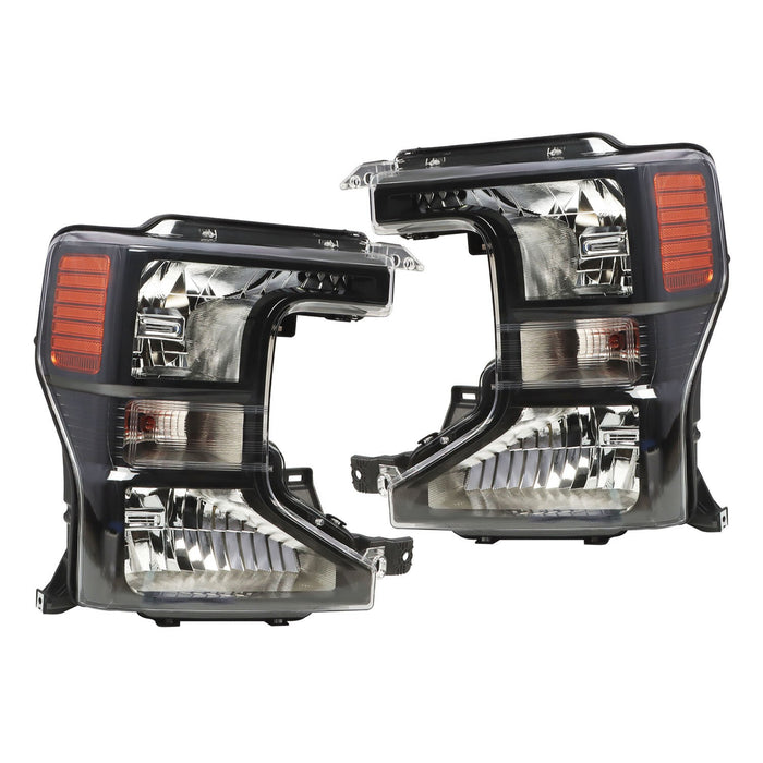 DURAFORCE 2020-2022 Ford F250 F350 SuperDuty Black Halogen Headlights Left & Right Side