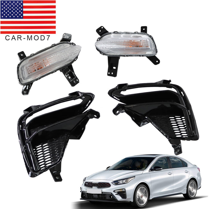 DURAFORCE 2019-2020 Kia Forte Front Bumper Fog Lights Both Sides L+R Driver & Passenger