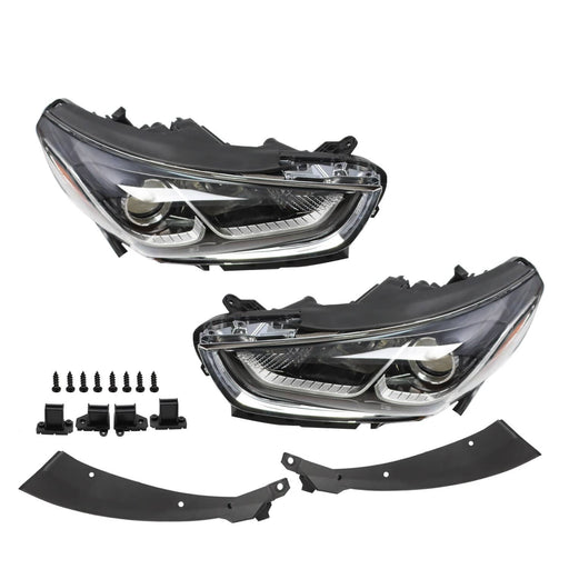 DURAFORCE 2018-2019 Hyundai Sonata Halogen Headlight Assembly Pair Left & Right with Bulbs