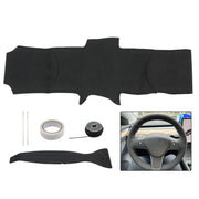 DURAFORCE Tesla Model 3 Steering Wheel Cover Wrap Alcantara Suede Carbon Leather