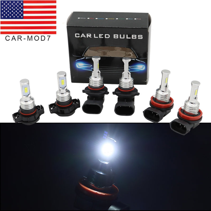 DURAFORCE Chevy Suburban Tahoe 2007-2014 6x 6000K LED Headlight & Fog Light Bulbs