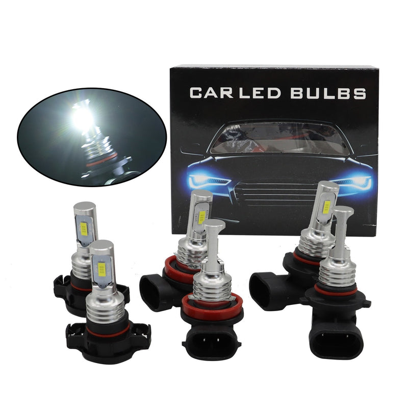 DURAFORCE Chevy Suburban Tahoe 2007-2014 6x 6000K LED Headlight & Fog Light Bulbs