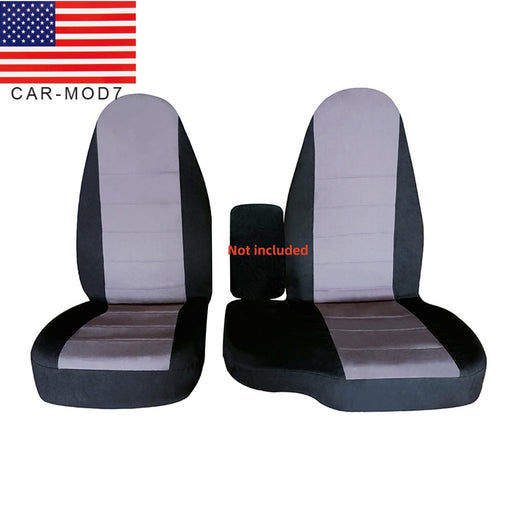 DURAFORCE 1998-2003 Ford Ranger 60/40 Highback Truck Seat Covers Black Silver Cotton