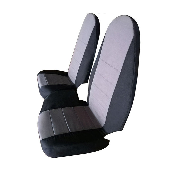 DURAFORCE 1998-2003 Ford Ranger 60/40 Highback Truck Seat Covers Black Silver Cotton