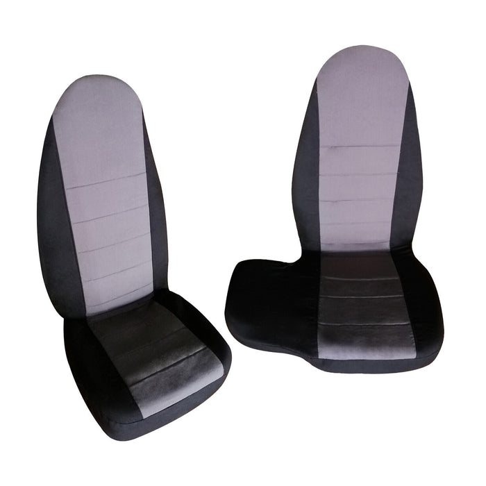 DURAFORCE 1998-2003 Ford Ranger 60/40 Highback Truck Seat Covers Black Silver Cotton