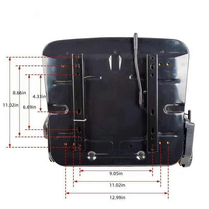 DURAFORCE Forklift Seat with Seatbelt Adjustable Backrest Durable Replacement Part