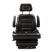 DURAFORCE Adjustable Forklift Tractor Seat with Suspension, Backrest, Armrest & Safety Bel