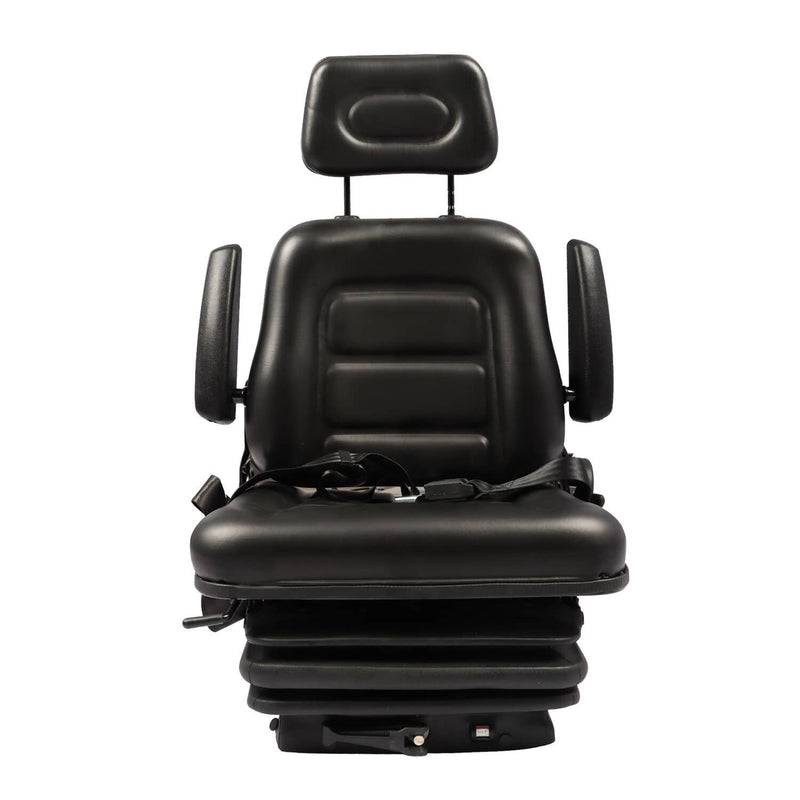 DURAFORCE Adjustable Forklift Tractor Seat with Suspension, Backrest, Armrest & Safety Bel