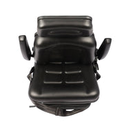 DURAFORCE Adjustable Forklift Tractor Seat with Suspension, Backrest, Armrest & Safety Bel