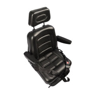 DURAFORCE Adjustable Forklift Tractor Seat with Suspension, Backrest, Armrest & Safety Bel